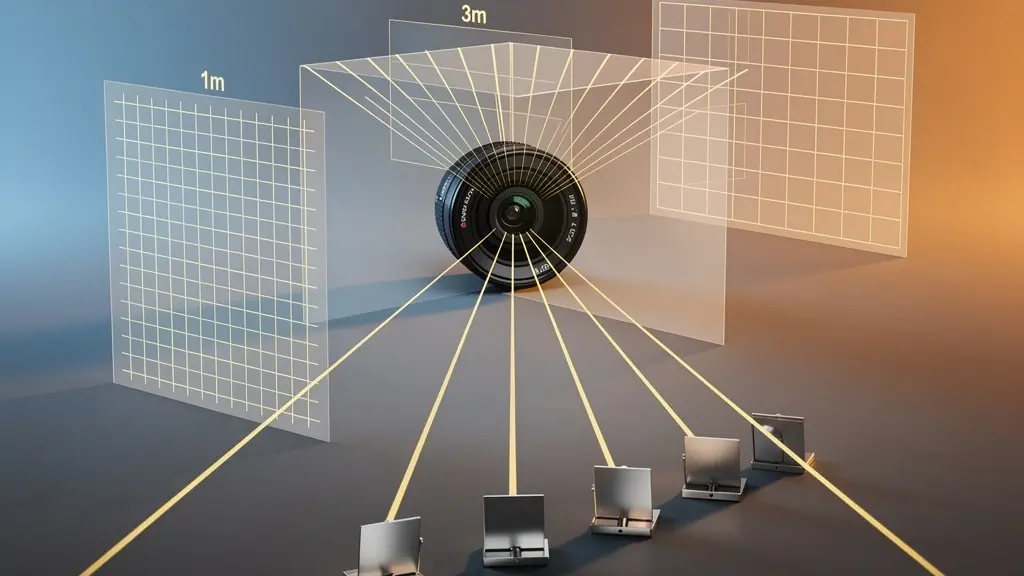 Schéma technique montrant le calcul de l'IFOV et du MFOV à différentes distances