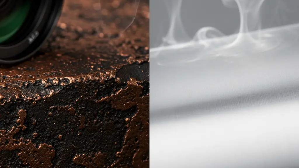 Vue rapprochée d'une caméra thermique professionnelle analysant des surfaces métalliques industrielles avec différentes émissivités