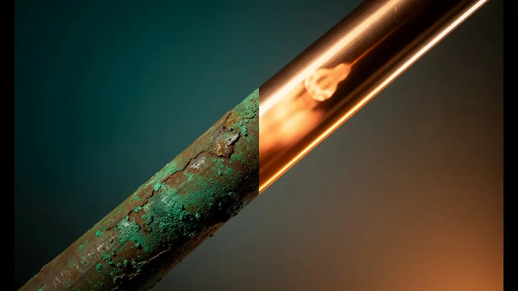 Comparaison thermographique montrant la différence dramatique entre cuivre oxydé et cuivre poli