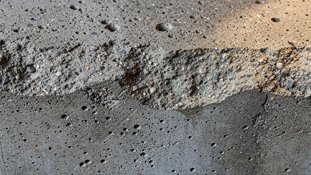 Vue macro de la surface du béton révélant les signatures thermiques des armatures métalliques