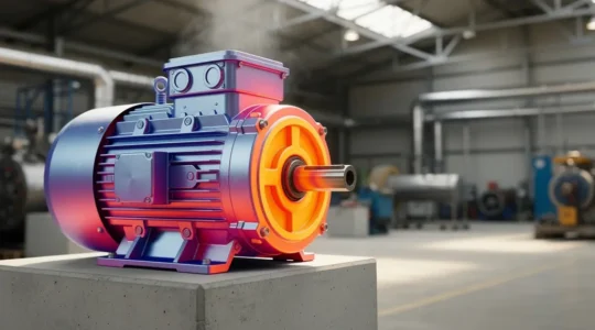 Vue thermographique d'un moteur électrique industriel montrant les zones de chaleur différenciées sur la carcasse