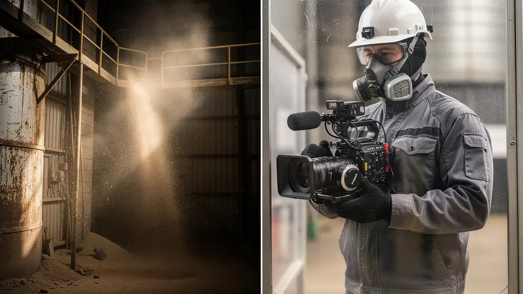 Inspection thermographique d'un silo en zone poussiéreuse avec équipement ATEX