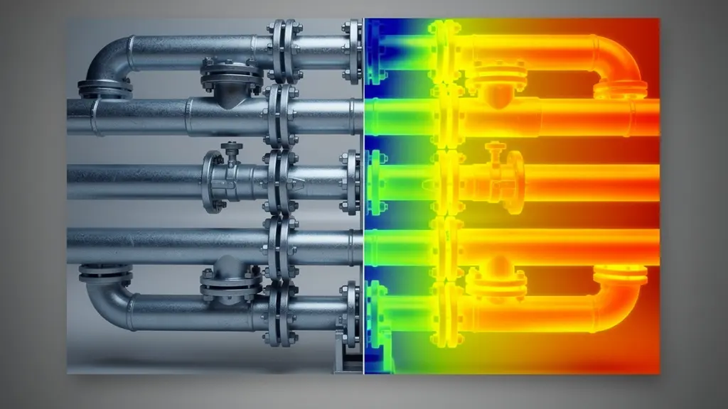 Superposition de données thermographiques sur un modèle 3D de réseau de tuyauterie industrielle