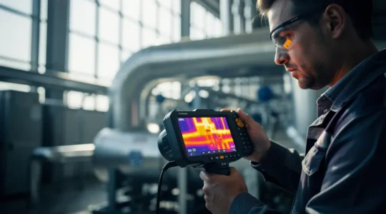 Opérateur analysant des anomalies thermiques sur un écran de contrôle industriel