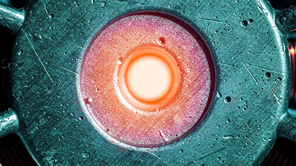 Image thermique macro d'un point chaud localisé sur la carcasse d'un stator moteur