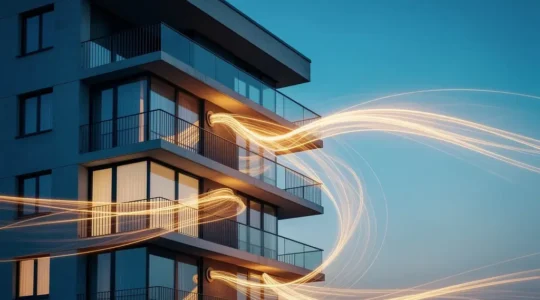 Vue thermographique d'un bâtiment révélant les zones de déperdition de chaleur invisibles à l'œil nu