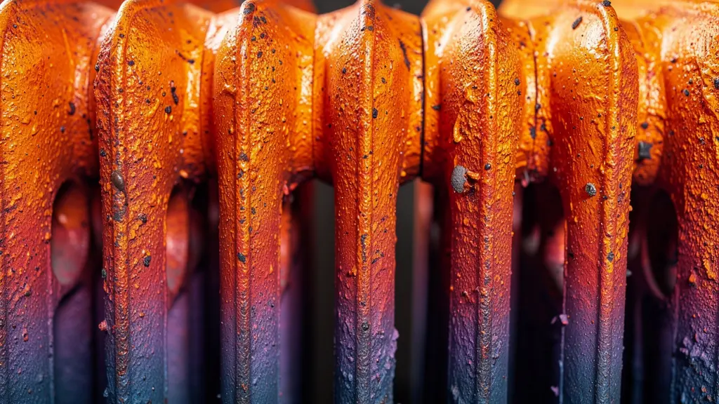 Vue thermographique d'un radiateur montrant un gradient de température avec une zone froide en bas indiquant un embouage