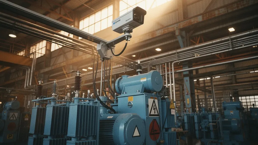 Surveillance thermique d'équipements industriels critiques avec caméra fixe montée sur support