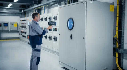 Vue d'une surveillance thermographique d'un tableau électrique industriel sans ouverture