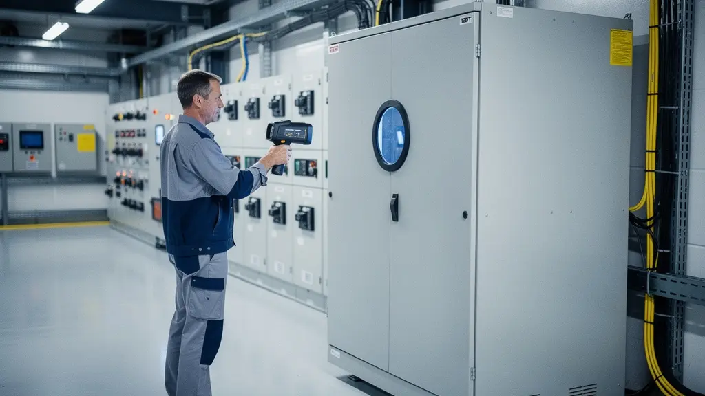 Vue d'une surveillance thermographique d'un tableau électrique industriel sans ouverture
